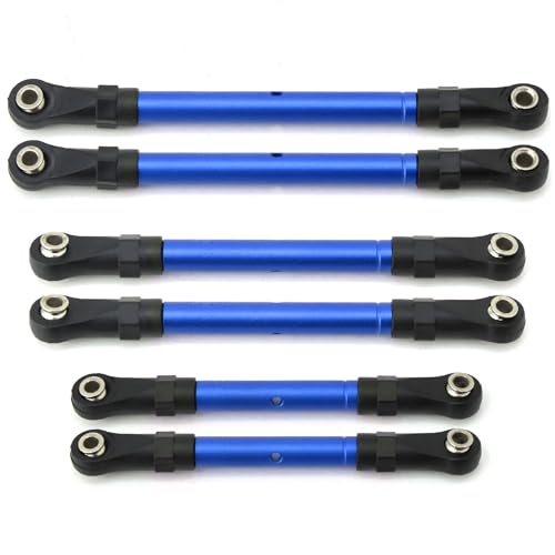 Zugstangen-Gestänge-Set aus Aluminiumlegierung, RC-Upgrade-Teile für Traxxas Hoss/Slash/Rustler/Stampede 4WD RC Auto (blau) von ULIIK