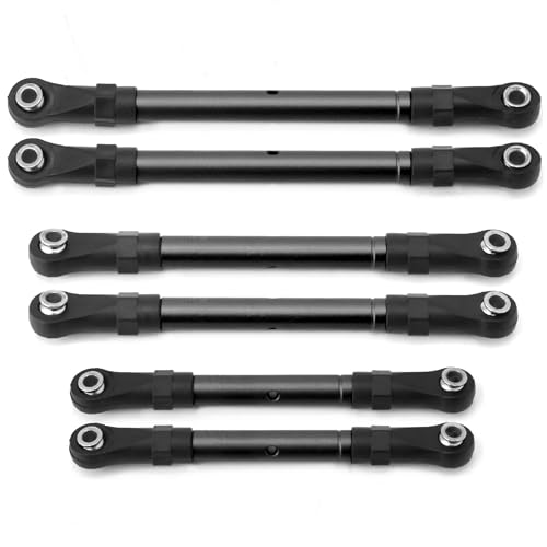 Zugstangen-Gestänge-Set aus Aluminiumlegierung, RC-Upgrade-Teile für Traxxas Hoss/Slash/Rustler/Stampede 4WD RC Auto (schwarz) von ULIIK