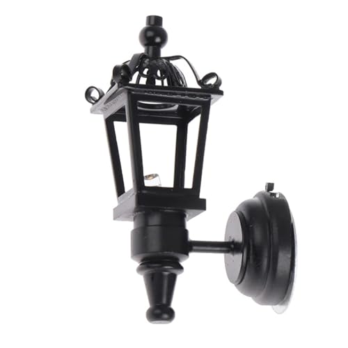 ULIJTH Dollhouses LED Wandleuchter Für 1/12 Skala Miniatur Black Garden Wall Lampe Für Realistische Puppenhäuser Heimdekoration ULIJTH Dollhouses LED Wandleuchter Für 1/12 Skala Miniatur Black Garden Wall Lampe Für Realistische Puppenhäuser Heimdekoration von ULIJTH