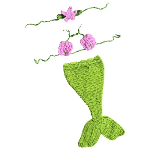 ULIJTH Handknite Neugeborene Sea Maden Kostüm Komfortable Und Sichere Kleid Kopfbedeckung Und Brustblumenrequisiten Für Baby Fotoshootings ULIJTH Handknite Neugeborene Sea Maden Kostüm Komfortable Und Sichere Kleid Kopfbedeckung Und Brustblumenrequisiten Für Baby Fotoshootings von ULIJTH
