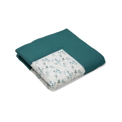 ULLENBOOM Krabbeldecke Waffel Motiv Eukalyptus-Petrol 140x140cm von Ullenboom
