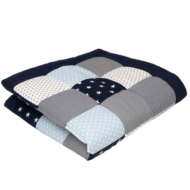 ULLENBOOM Krabbeldecke Blau Hellblau Grau 140X140cm von Ullenboom