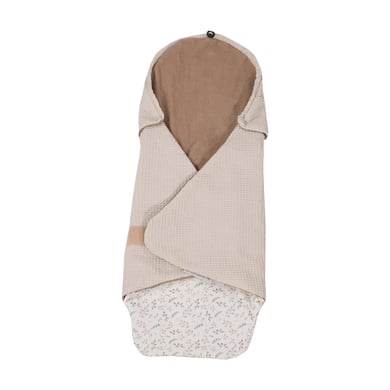 ULLENBOOM Einschlagdecke Waffel Motiv Floral Sand von Ullenboom