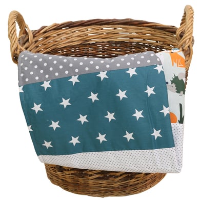 ULLENBOOM Babydecke & Kuscheldecke 70X100 cm Waldtiere Petrol von Ullenboom