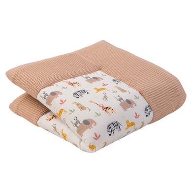ULLENBOOM Krabbeldecke Waffelpique Motiv Sand Savanne 120x120cm von Ullenboom
