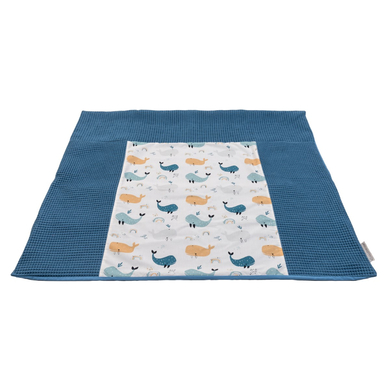 Ullenboom Wickelauflagenbezug Waffelpique Motiv Blau Wale 75 x 85 cm von ULLENBOOM