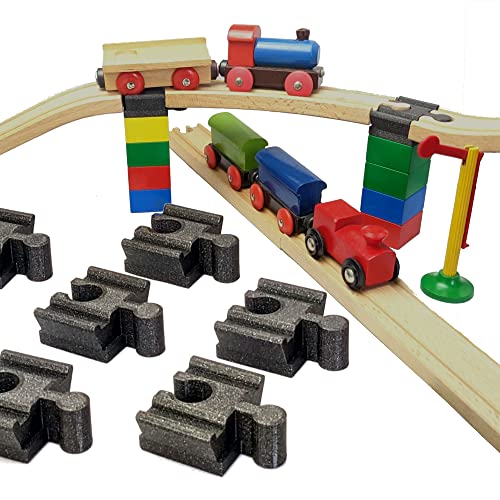 ULROAD Holzschienen Adapter Verbinder passend für Duplo Steine kompatibel für Thomas - Brio - IKEA Holzschienen Schienen Duplostein Brücke Brücken (10 Stück) von ULROAD