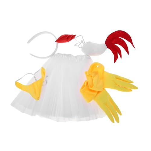ULTECHNOVO 1 Satz Cosplay Hühnerkostüm Set Teiliges Festival Kostüm mit Kopfband Tutu Rock Schnabel und Handschuhen für Halloween und Partys Auffälliges Design und Bequemes ULTECHNOVO 1 Satz Cosplay Hühnerkostüm Set Teiliges Festival Kostüm mit Kopfband Tutu Rock Schnabel und Handschuhen für Halloween und Partys Auffälliges Design und Bequemes von ULTECHNOVO