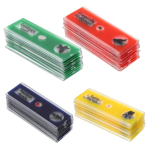 ULTECHNOVO 1 Satz Glasobjektträger Mini Mikroskop Mini Telefonmikroskop Kit Telefonmikroskop Probenproben Mikroskopzubehör Mikroskopobjektträger Wissenschafts Kits Kinderlabor 48 Stück von ULTECHNOVO