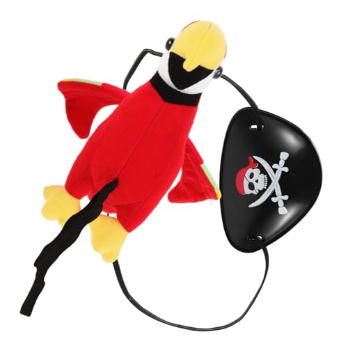 ULTECHNOVO 1 Satz Piratenkostüm Zubehör Set Teiliges Set mit Plüsch Papagei und Augenmaske für Halloween Cosplay Kindergeburtstag und Mottopartys ULTECHNOVO 1 Satz Piratenkostüm Zubehör Set Teiliges Set mit Plüsch Papagei und Augenmaske für Halloween Cosplay Kindergeburtstag und Mottopartys von ULTECHNOVO