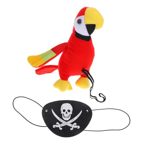 ULTECHNOVO 1 Satz Plüsch Papagei Schulter Dekorationszubehör Lebensechter Piratenpapagei für Halloween Cosplay und Kostümparty mit Elastischem Schultergurt für Piratenkostüme von ULTECHNOVO