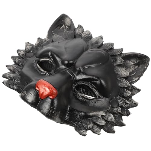 ULTECHNOVO 1 Stück Halloween-Tiermaske 3D-Löwenmaske Für Halloween Ostern Karneval Maskerade Kostümparty Cosplay-Requisiten Verstellbares Kopfband (Schwarz) von ULTECHNOVO