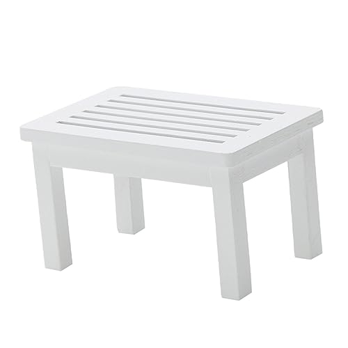 ULTECHNOVO 1 Stück Holz Teetisch Modell Kreatives Dekorationsmöbel für Puppenhaus Kleiner Beistelltisch Weiß für Wohnzimmer und Mini Ornament von ULTECHNOVO