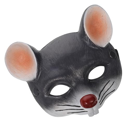 ULTECHNOVO 1 Stück Mausmaske für Erwachsene und Karneval Halloween Kostümpartys Leichte Bequeme Maskerade Maske aus PU Schaum Dunkelgrau Kreatives Design für Besondere Anlässe von ULTECHNOVO
