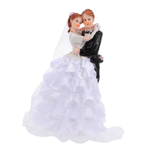 ULTECHNOVO 1 Stück Schmuck Für Braut Und Bräutigam Groß Schmücken Brautpaar Hochzeitstorte Zur Stütze Hochzeitspaar Topper Pastell Lustig Fee Heiraten Ornament Figur Kuchen Gittergewebe von ULTECHNOVO