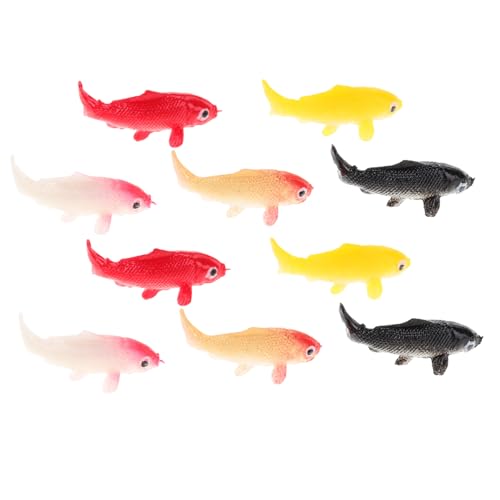 ULTECHNOVO 10 Stück Goldfischglas-Ornament Party Dekorationen Simulation Dekorativ Kleiner Fischtank Grün Simuliert Wasser- Miniatur Realistisch Schwebend Winzige Fische Karpfen Teich Harz von ULTECHNOVO
