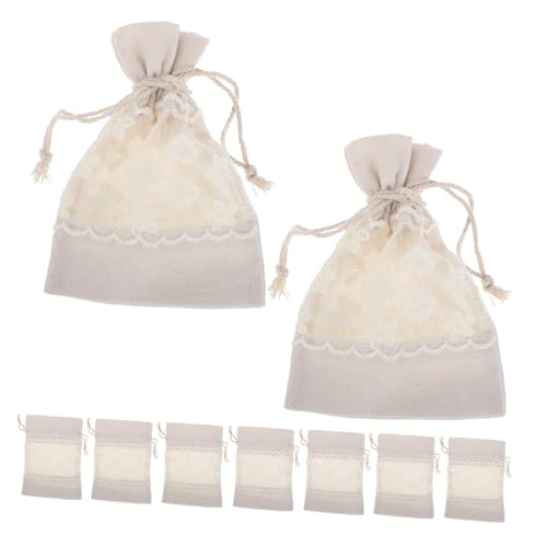 ULTECHNOVO 10 Stück Kleine Canvas Beutel mit Kordelzug und Spitzenrand Transparente Geschenkbeutel für Party Favors Bonbons Schmuck Vielseitige Aufbewahrungstaschen Strapazierfähig und ULTECHNOVO 10 Stück Kleine Canvas Beutel mit Kordelzug und Spitzenrand Transparente Geschenkbeutel für Party Favors Bonbons Schmuck Vielseitige Aufbewahrungstaschen Strapazierfähig und von ULTECHNOVO