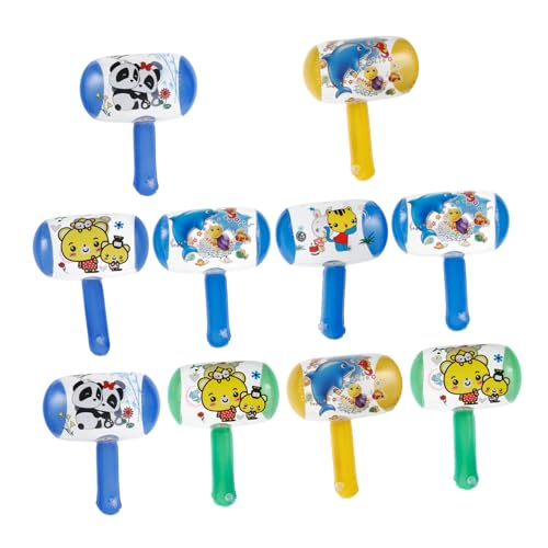 ULTECHNOVO 10 Stück Teiliges Aufblasbares Kinderhammer Glocke Bunte Cartoon-motive Geräuschaktiviertes für Drinnen und Draußen Leichtes und Langlebiges Material für Partys und von ULTECHNOVO