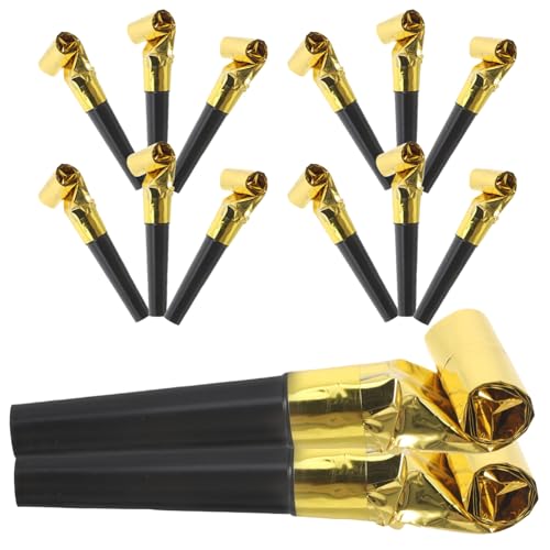 ULTECHNOVO 100 Stück Partystimmung weht Drache Geräuschmacher Requisiten Cheerleading jubeln Ereignisse hochzeitsdeko geburtstagsdeko Schlag Partygeschenke Partygebläse Krachmacher p.s Golden von ULTECHNOVO