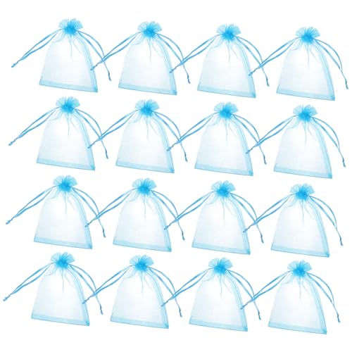ULTECHNOVO 100 Stück Teiliges Kleine Geschenktüten aus Mesh mit Kordelzug Vielseitige Aufbewahrungsbeutel für Süßigkeiten Schmuck und Kleine Geschenke für Babyparty Taufe und von ULTECHNOVO