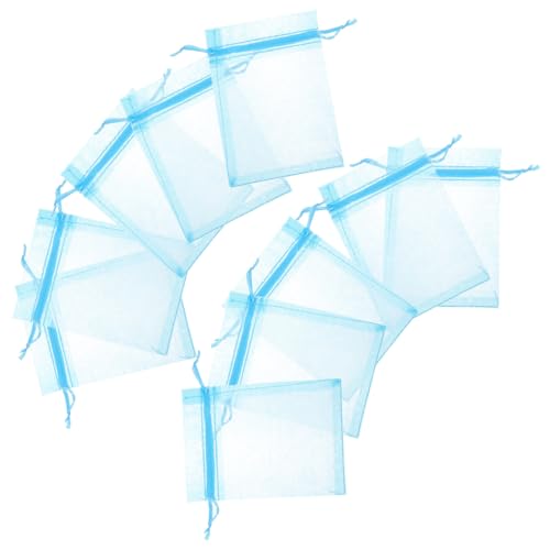 ULTECHNOVO 100Stücke Kleine Netz Geschenktüten mit Kordelzug Transparente Süßigkeitentüten für Hochzeiten Geburtstage Weihnachten und Andere Anlässe für Snacks und von ULTECHNOVO