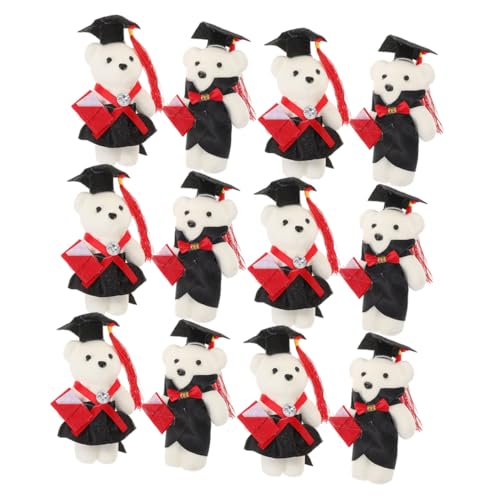 ULTECHNOVO 12 Stück Absolventen Doktorand Bär Für Blumenstrauß Kindergartenabschluss Abschluss Bär Abschluss Trägt Masse Mini-abschlussbären Graduierung Bärenstrauß Dekoration Plüsch von ULTECHNOVO