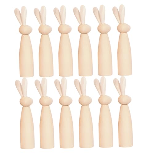 ULTECHNOVO 12 Stück Hasenkopf Holzfigur Unbemalt Hasenfigur Kaninchenfigur Unvollendete Hasenpuppen Steckpuppen Unvollendete Kaninchen Steckfiguren Hasen Steckpuppen Kaninchen ULTECHNOVO 12 Stück Hasenkopf Holzfigur Unbemalt Hasenfigur Kaninchenfigur Unvollendete Hasenpuppen Steckpuppen Unvollendete Kaninchen Steckfiguren Hasen Steckpuppen Kaninchen von ULTECHNOVO