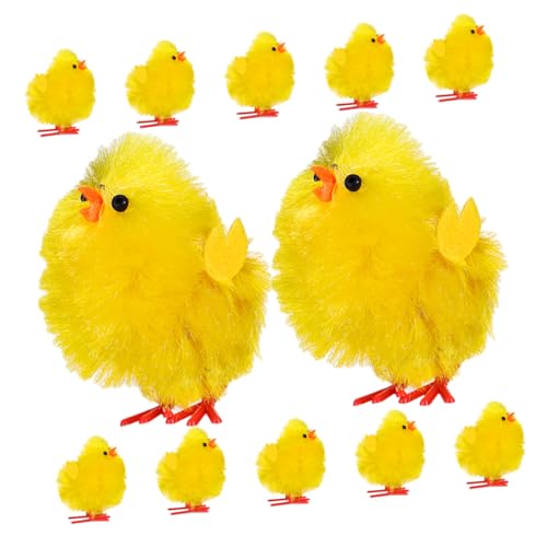 ULTECHNOVO 12 Stück Osterdeko-küken Lustiges Küken Ostern Osterverzierung Ostereierfüller Partyspielzeug Für Küken Chemiefaser Und Kunststoff Yellow von ULTECHNOVO