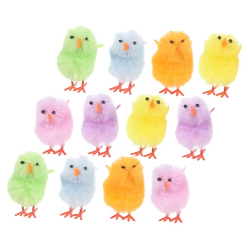 ULTECHNOVO 12 Stück Stofftier Küken Ostern Plüsch -Mini-Küken Osterpelzküken Hähnchen-Stofftiere Hähnchen Stofftier süße Kuscheltiere Osterküken gefülltes Hähnchen Samt von ULTECHNOVO