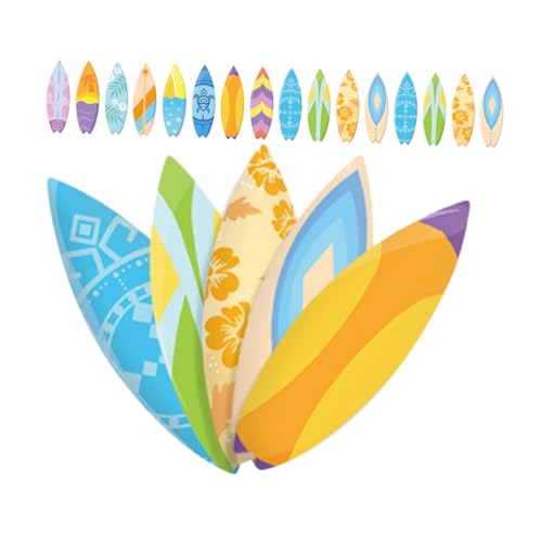 ULTECHNOVO 120 Stück Surfbrettaufkleber Coole Aufkleber tropisch Surfbrett-Partydekorationen Küsten Planke Surfbrett-Aufkleber- Surfbrett-Dekorationen für Partys Papier von ULTECHNOVO