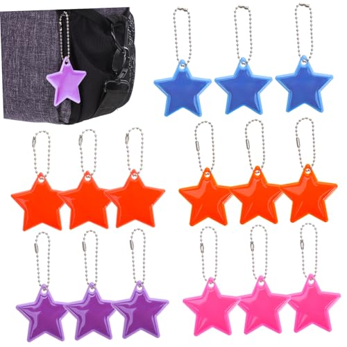 ULTECHNOVO 15 Stück Teiliges Reflektierender Stern Anhänger für Schulranzen und Handtaschen Sicherheits mit Praktischem Aufhängeband für Sichtbarkeit bei Nacht ULTECHNOVO 15 Stück Teiliges Reflektierender Stern Anhänger für Schulranzen und Handtaschen Sicherheits mit Praktischem Aufhängeband für Sichtbarkeit bei Nacht von ULTECHNOVO