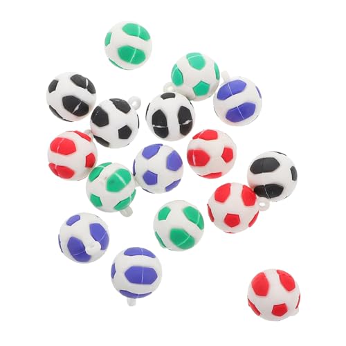 ULTECHNOVO 16 Stück Fußball-Anhänger Fußball-Geburtstagsgeschenke Sport-Charme Fußball Anhänger Fußball Charms Mini-Fußbälle als Gastgeschenke Fußball-Tischdekoration PVC-Weichkleber von ULTECHNOVO
