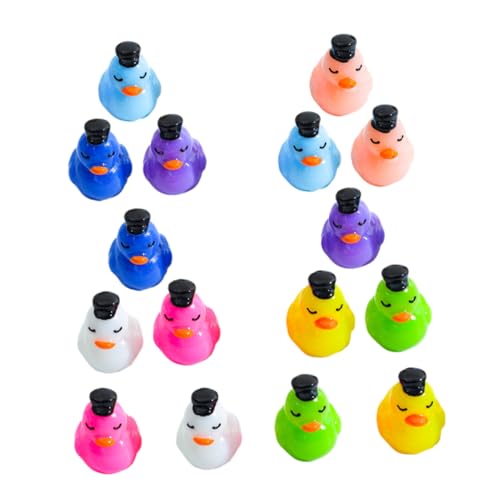 ULTECHNOVO 16 Stück Mini Harz Enten Figuren Bunte Kleine Enten Statuen für Garten Dekoration DIY Projekte und Wohnaccessoires Wetterbeständig und Charmant für von ULTECHNOVO