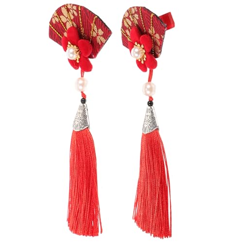 ULTECHNOVO 1Paar Quasten Haarspangen für Damen Japanischer Haaraccessoires mit Blumen und Fächer Design für Hochzeiten und Festivals Kleine Haarschmuck ULTECHNOVO 1Paar Quasten Haarspangen für Damen Japanischer Haaraccessoires mit Blumen und Fächer Design für Hochzeiten und Festivals Kleine Haarschmuck von ULTECHNOVO