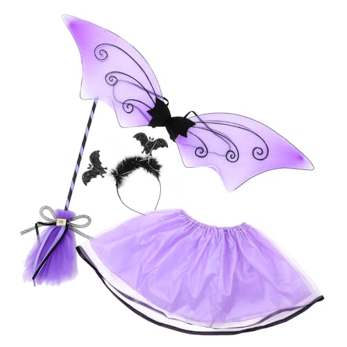 ULTECHNOVO 1Satz Halloween Fledermaus Kostüm für Teiliges Ankleideset mit Flügeln und Tüllrock für Kinderfestlichkeiten und Bühnenaufführungen ULTECHNOVO 1Satz Halloween Fledermaus Kostüm für Teiliges Ankleideset mit Flügeln und Tüllrock für Kinderfestlichkeiten und Bühnenaufführungen von ULTECHNOVO