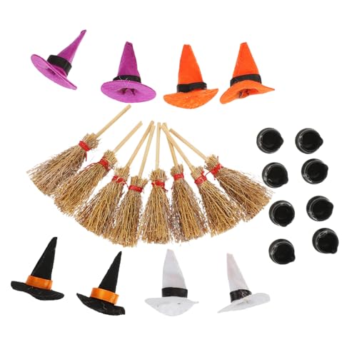 ULTECHNOVO 1Satz Mini Hexenhüte und Besen Teiliges Puppenhauszubehör für Halloween Dekoration Kleiner Kessel für Bastelprojekte Ornamente für DIY Minihäuser ULTECHNOVO 1Satz Mini Hexenhüte und Besen Teiliges Puppenhauszubehör für Halloween Dekoration Kleiner Kessel für Bastelprojekte Ornamente für DIY Minihäuser von ULTECHNOVO