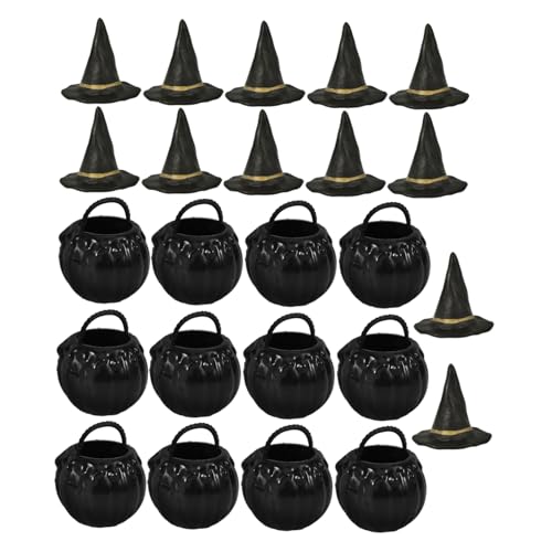 ULTECHNOVO 1Satz Miniaturkessel und Hexenhut Teiliges Halloween für Puppenhäuser Kreative DIY Dekoration für Kinderpartys und Festliche Anlässe von ULTECHNOVO