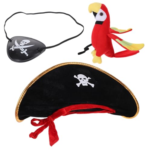 ULTECHNOVO 1Satz Piratenkostüm für Halloween mit Piratenhut Augenmaske und Papagei Ornament für Cosplay und Partys Teiliges Zubehör für Erwachsene ULTECHNOVO 1Satz Piratenkostüm für Halloween mit Piratenhut Augenmaske und Papagei Ornament für Cosplay und Partys Teiliges Zubehör für Erwachsene von ULTECHNOVO