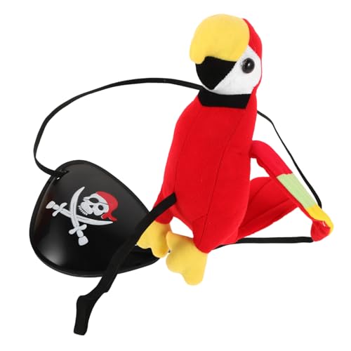 ULTECHNOVO 1Satz Plüsch Piraten Papagei Augenmaske für Halloween Kostümparty Teiliges Cosplay Zubehör Papagei für Kindergeburtstage und Piraten Mottopartys von ULTECHNOVO