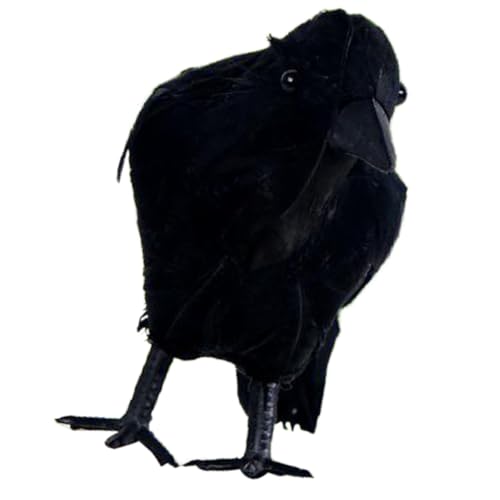ULTECHNOVO 1Stück Halloween Simulierte Statue Schwarzes Feder Ornament für Halloween Deko für Partys und Themenveranstaltungen Realistische Gestaltung für Gruselatmosphäre von ULTECHNOVO