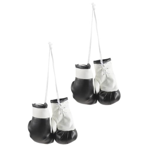 ULTECHNOVO 2 Paare Mini Boxhandschuhe Anhänger aus Leichtem PVC Dekorative Schlüsselanhänger und Taschenanhänger Vielseitig für Auto Haus und Rucksack Dekoration Boxhandschuh in von ULTECHNOVO