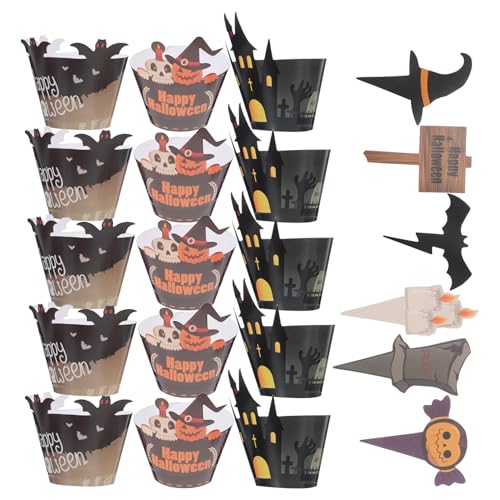 ULTECHNOVO 2 Sets Cupcake-topper-förmchen: Halloween-backförmchen, Fledermaus-kuchenverpackung, Kürbis-spinne- -dekorationen, Muffin-förmchen Für Babyparty-partyzubehör ULTECHNOVO 2 Sets Cupcake-topper-förmchen: Halloween-backförmchen, Fledermaus-kuchenverpackung, Kürbis-spinne- -dekorationen, Muffin-förmchen Für Babyparty-partyzubehör von ULTECHNOVO
