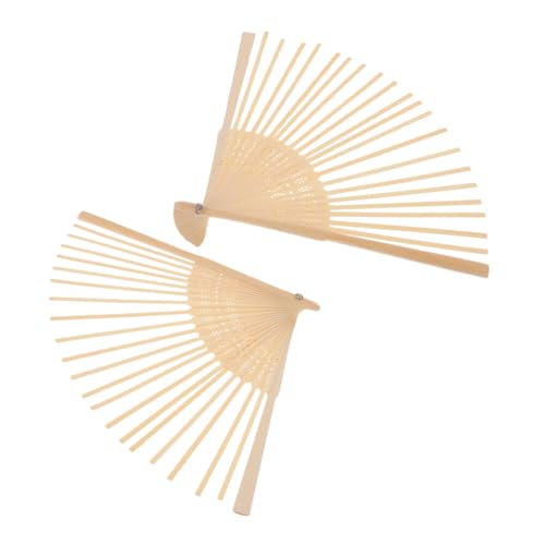 ULTECHNOVO 2 Stück Faltbarer Handfächer Diy Chinesische Holzfächer für Hochzeiten Partys und Bastelarbeiten Vielseitig Einsetzbar und Elegant im Japanischen Design von ULTECHNOVO