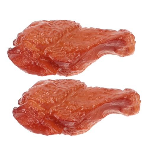 ULTECHNOVO 2 Stück Hähnchenbeinmodell -Requisiten Küchenrequisite gefälschte Pommes Beinschmuck Hühnerzeichen Brathähnchenspielzeug künstliches Huhn falsches Huhn PVC Schokolade von ULTECHNOVO