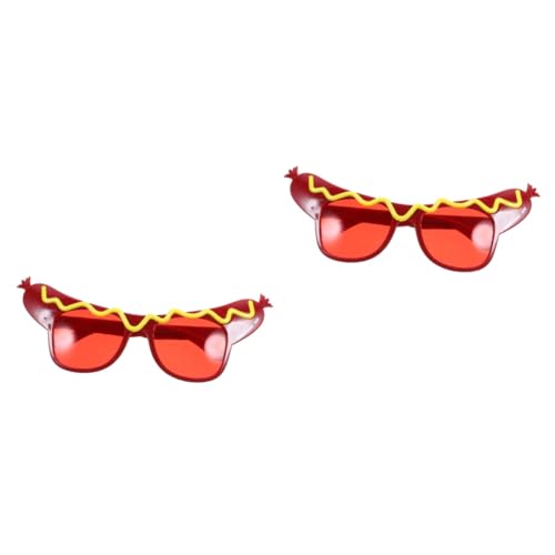 ULTECHNOVO 2 Stück Hot Dog Spielzeugbrillen Sommerparty Brillen Lustige Brillen Neuheit Ausgefallene Brillen Damen Funky Brillen Brillen Kostüm Lustige Brillen Erwachsene Streichbrillen von ULTECHNOVO