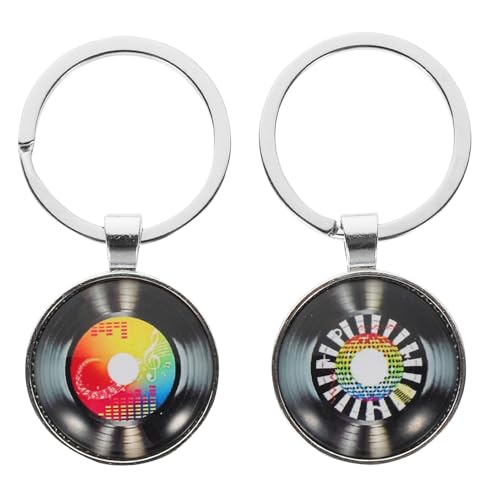 ULTECHNOVO 2 Stück Musik Vinyl Schallplatte Schlüsselanhänger aus Stilvolle Anhänger für Rucksack und Taschen für Musikliebhaber ULTECHNOVO 2 Stück Musik Vinyl Schallplatte Schlüsselanhänger aus Stilvolle Anhänger für Rucksack und Taschen für Musikliebhaber von ULTECHNOVO