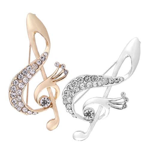 ULTECHNOVO 2 Stück Musiknotenbrosche Ornament Broschen Musikbrosche Empfindlich Design Kleid Musik-schmuck-brosche Elegante Brosche Mit Musiknoten-strasssteinen Abzeichen Brosche Legierung ULTECHNOVO 2 Stück Musiknotenbrosche Ornament Broschen Musikbrosche Empfindlich Design Kleid Musik-schmuck-brosche Elegante Brosche Mit Musiknoten-strasssteinen Abzeichen Brosche Legierung von ULTECHNOVO