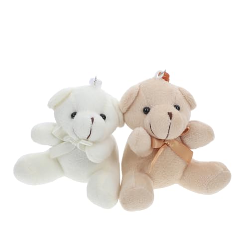 ULTECHNOVO 2 Stück Schleife Puppe Plüschbär Anhänger Bär Plüsch Stofftier Schlüsselanhänger Bär Kuscheltiere Mini Plüschbär Schlüsselanhänger Mini Stoffbären Kleine Bären Plüschtier Anhänger von ULTECHNOVO