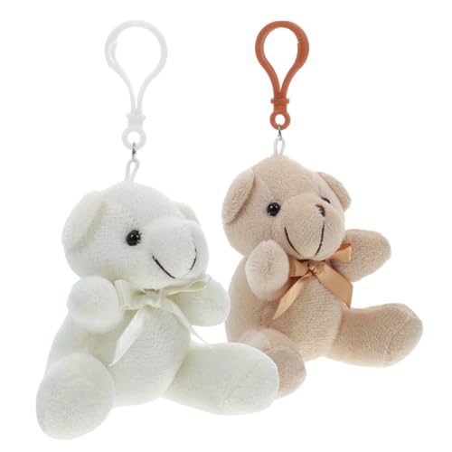 ULTECHNOVO 2 Stück Schleifenpuppe Minibär Plüsch Mini Kuscheltiere Partygeschenke Plüschtier Anhänger Winzige Kuscheltiere Minitiere Plüsch Kuschelbären Plüschbär Schlüsselanhänger Hochzeit von ULTECHNOVO