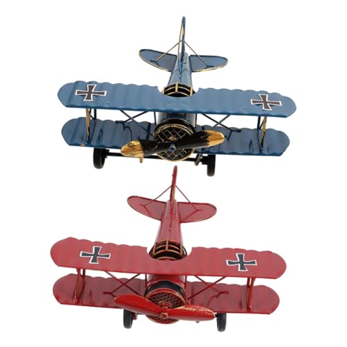 ULTECHNOVO 2 Stück Teiliges Retro Flugzeugmodell Vintage Eisenflugzeug Deko Set für Schreibtisch Büro Restaurant und Metall Flugzeug Ornamente Rot und Blau ULTECHNOVO 2 Stück Teiliges Retro Flugzeugmodell Vintage Eisenflugzeug Deko Set für Schreibtisch Büro Restaurant und Metall Flugzeug Ornamente Rot und Blau von ULTECHNOVO